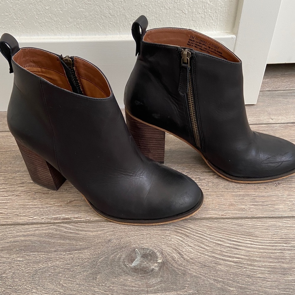 BP. Women’s Leather Heeled Ankle Boot